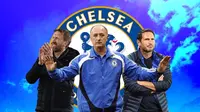 Chelsea - Graham Potter, Luiz Felipe Scolari, Frank Lampard (Bola.com/Adreanus Titus)
