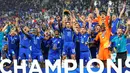 Chelsea telah mengoleksi 27 trofi utama yang meliputi 6 gelar liga, 8 Piala FA, 5 Piala Liga, 2 trofi Liga Champions, 2 gelar Liga Europa, 2 Piala Winner's Eropa, 1 Piala Super Eropa, dan 1 Piala Dunia Antarklub. (AFP/Giuseppe Cacace)