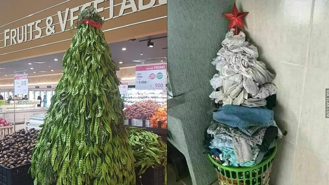 6 Pohon Natal Low Budget Ini Bikin Tepuk Jidat