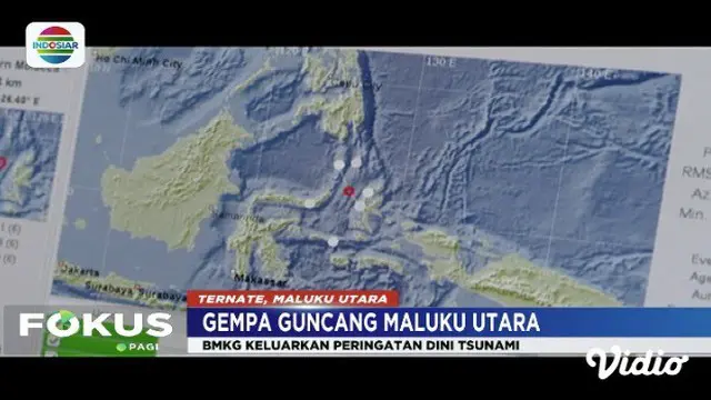 Gempa 7,1 SR Guncang Ternate pada Senin Dini Hari