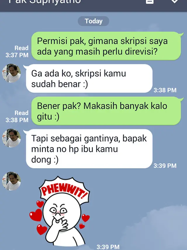 6 Chat Mahasiswa ke Dosen Bilang 'Permisi Pak' Ini Balasannya Kocak