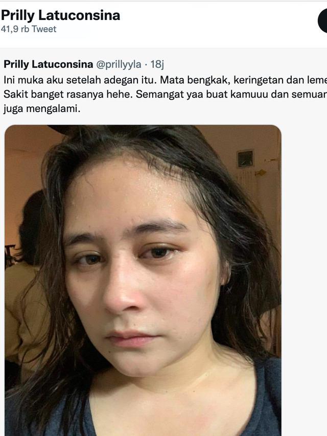 Unggahan Prilly Latuconsina. (Foto: Dok. Twitter @prillyyla)