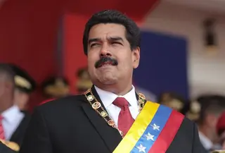 Presiden Nicola Maduro di hadapan rakyat Venezuela - AFP
