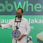 Menteri Perhubungan Budi Karya Sumadi memberikan sambutan pada acara peresmian kembali operasi GrabWheels di Kemenhub, Jakarta, Kamis (13/8/2020). Kehadiran GrabWheels yang sejalan dengan Permenhub No. 45/2020 diharapkan bisa mengurangi kepadatan lalu lintas. (Liputan6.com/Fery Pradolo)