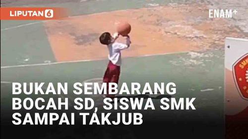 VIDEO: Main Sendiri, Siswa SD Jago Basket Buat Takjub Siswa SMK
