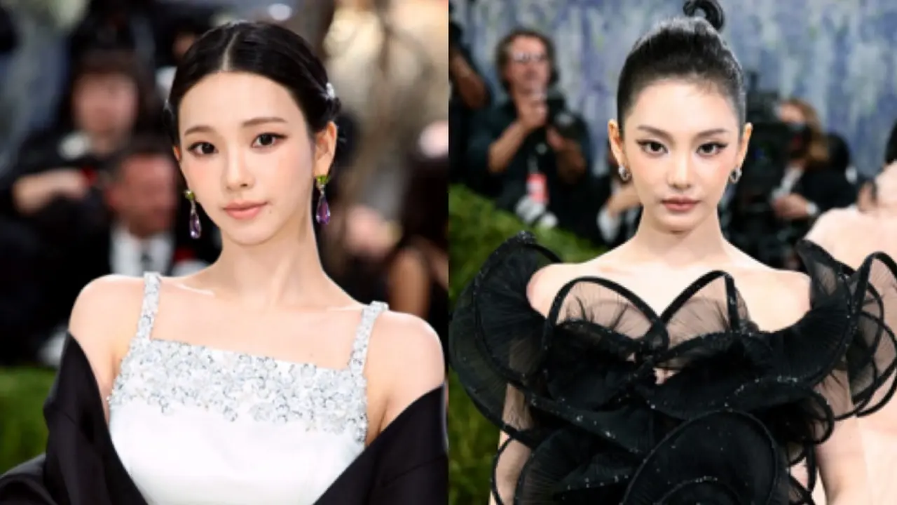 Karina dan Ningning aespa debut di Met Gala 2026. Photo by DIMITRIOS KAMBOURIS / GETTY IMAGES NORTH AMERICA / GETTY IMAGES VIA AFP/Photo by MIKE COPPOLA / GETTY IMAGES NORTH AMERICA / GETTY IMAGES VIA AFP