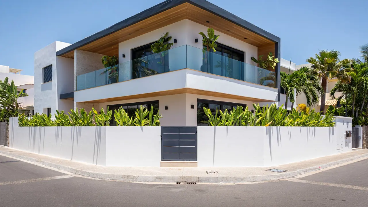 Desain Rumah Tipe 45 di Tanah Hook Gaya Modern Tropis