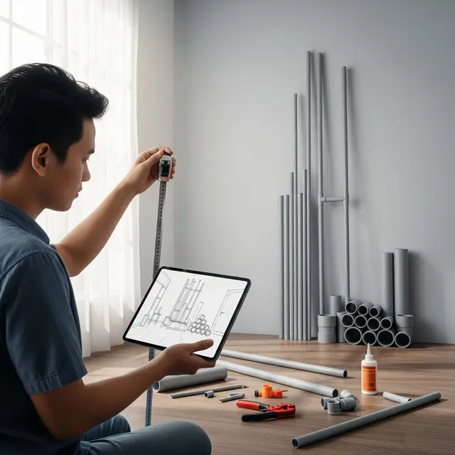 Perencanaan Dimensi dan Desain Partisi PVC (Gemini AI)