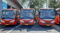 Bus Transjateng koridor Solo-Sangiran-Sumberlawang mulai beroperasi hari ini, Kamis (1/9).(Liputan6.com/Fajar Abrori)