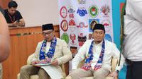 Calon gubernur dan wakil gubernur Jakarta Ridwan Kamil alias RK-Suswono menghadiri acara deklarasi dukungan dari Gabungan Relawan Ridwan Kamil-Suswono (Garnisun) 08 di wilayah Cakung, Jakarta Timur (Liputan6.com/Nanda Perdana Putra)