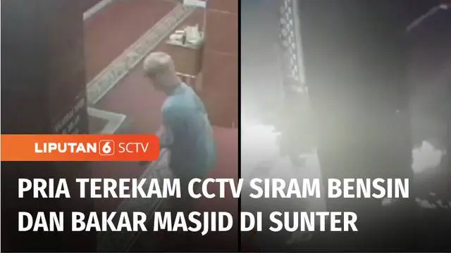 Sebuah masjid di kawasan Sunter Jaya, Tanjung Priok, Jakarta Utara, dibakar seorang pria. Dalam aksinya terekam cctv, pelaku masuk ke masjid sambil menyiramkan bensin lalu menyulutnya dengan api.