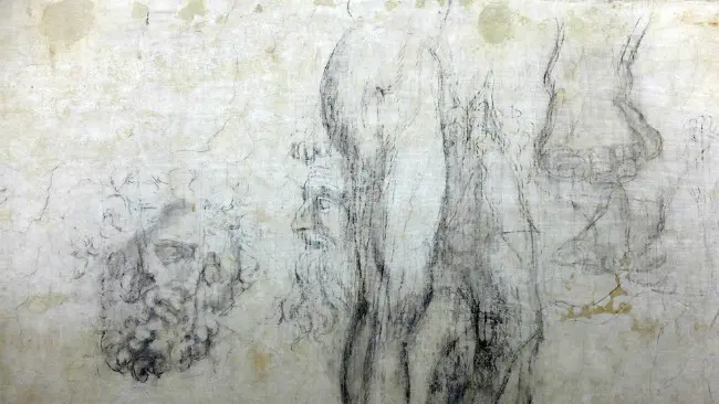 Gambar-gambar Michelangelo dalam ruang rahasia. (Sumber Wikimedia Commons)