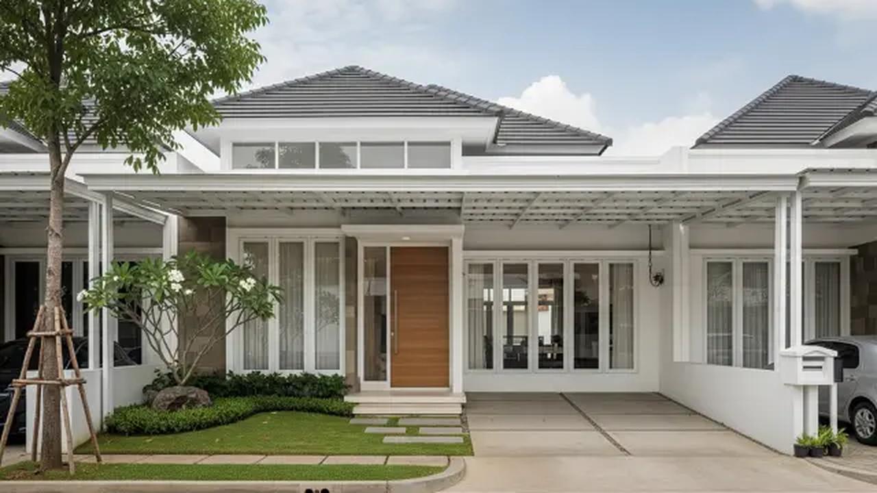 Minimalis Modern Tanpa Tiang/rumah dengan carport baja ringan modern minimalis (Sumber: gemini.com)