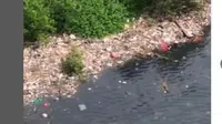 Tumpukan sampah di salah satu bibir Pantai Mangrove Muara Angke, Penjaringan, Jakarta Utara. (Dok. Tangkapan Layar Instagram @kontributorjakarta)