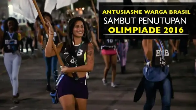 Video warga Brasil latihan untuk penutupan Olimpiade Rio 2016 yang di laksanakan pada tanggal Senin (22/8/2016) pagi WIB, di Estadio Maracana.