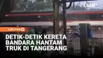 Kereta Commuter Bandara jurusan Soekarno-Hatta menabrak sebuah truk trailer di perlintasan dekat Stasiun Poris, Batu Ceper, Kota Tangerang, Banten, Jumat pagi. Akibat insiden tersebut, perjalanan KRL lintas Duri–Tangerang sempat kacau dan dihentika...