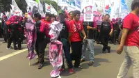 Demo buruh di Jakarta (Liputan6.com/ Ahmad Romadoni)