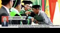 ayah gantikan anak wisuda (foto: @uin_arraniry_official)