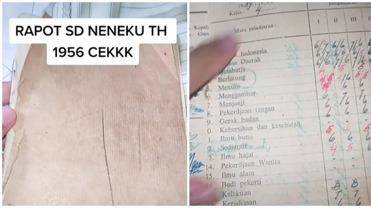 Pria Ini Tunjukan Rapor SD Tahun 1956 Milik Sang Nenek, Isinya Unik Banget