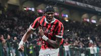 Tammy Abraham membuka keunggulan C Milan melalui golnya pada menit ke-47. (AP Photo/Antonio Calanni)