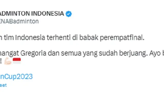 Gregoria Mariska Tunjung (Foto: Twitter/@INABadminton)