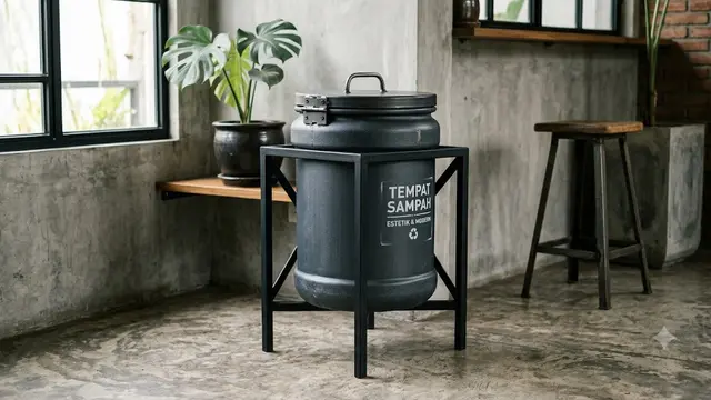 Ide Tempat Sampah Estetik dari Galon Bekas (AI Generated)