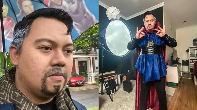 Chandra Liow dalam baju kostum ala Doctor Strange