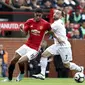 Aksi Marcus Rashford saat MU melawan Swansea di Old Trafford (AP/Martin Rickett)