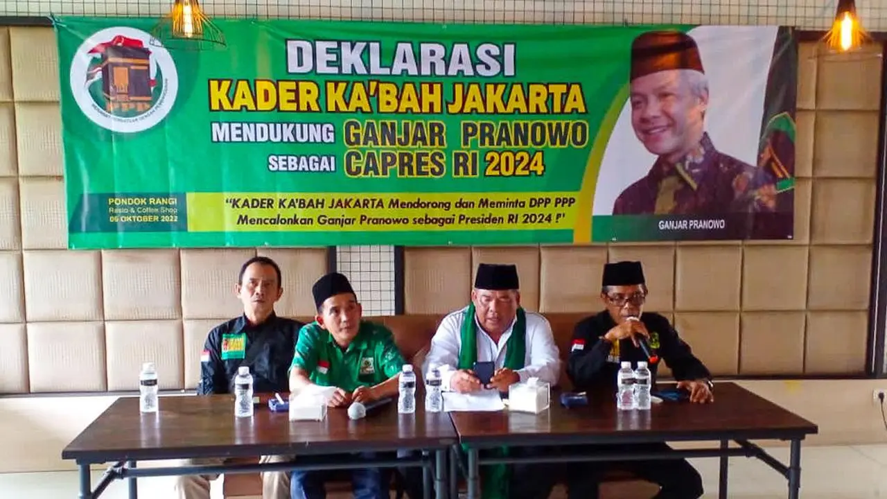 Kader Partai Persatuan Pembangunan (PPP) DKI Jakarta yang tergabung dalam Kader Kabah Jakarta mendeklarasikan Ganjar Pranowo sebagai Calon Presiden (Capres) 2024 (Istimewa)