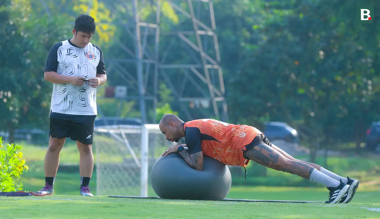 Pemain Persija Jakarta, Gustavo Almeida, latihan terpisah di Nirwana Park, Sawangan, Depok, Jawa Barat, Kamis (31/7/2025). (Bola.com/M Iqbal Ichsan)
