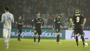 Raut kecewa para pemain Real Madrid usai tersingkir dari Copa Del Rey saat melawan Celta Vigo  di Balaidos stadium, Vigo, Spain, Rabu (25/1/2017). Madrid bermain imbang 2-2. (AP/Lalo R. Villar)