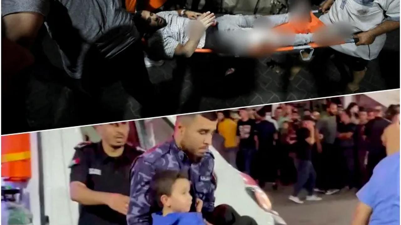 FOTO: Mencekam, Begini Suasana Evakuasi Ratusan Korban dari Rumah Sakit Al-Ahli Gaza yang Dibom Israel