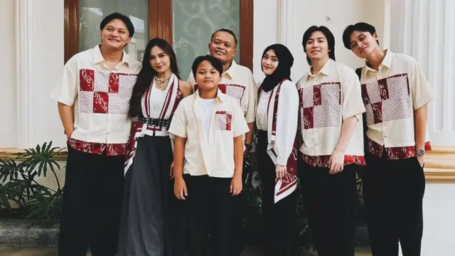 Mahalini Raharja Lebaran bareng keluarga Rizky Febian dan Sule