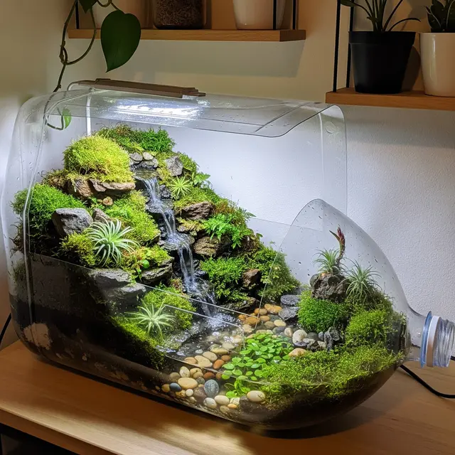 Kebun Paludarium dari Galon Bekas di Rumah (Gemini AI)
