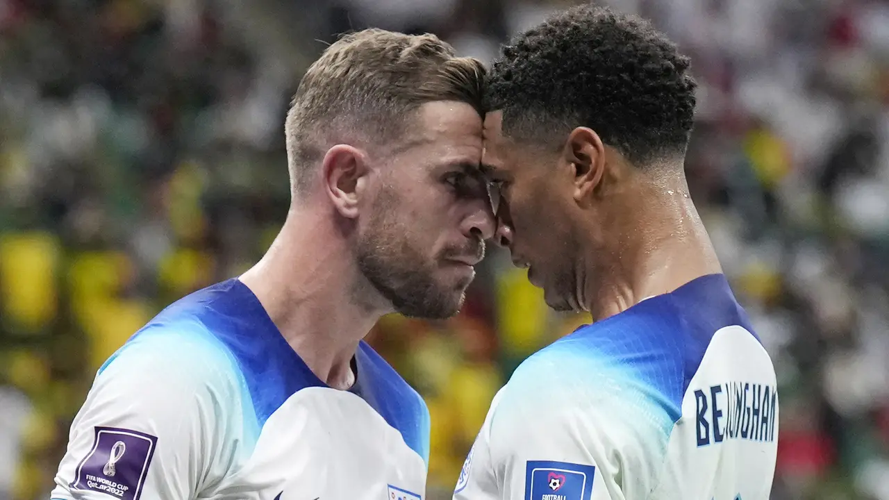 Foto: Melihat Perayaan Gol Timnas Inggris ke Gawang Senegal, Termasuk Selebrasi Tak Wajar Jordan Henderson dan Jude Bellingham