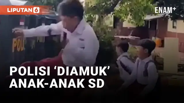 VIDEO: Anak-anak SD Gempur Anggota Polisi saat Simulasi Pengamanan Demo