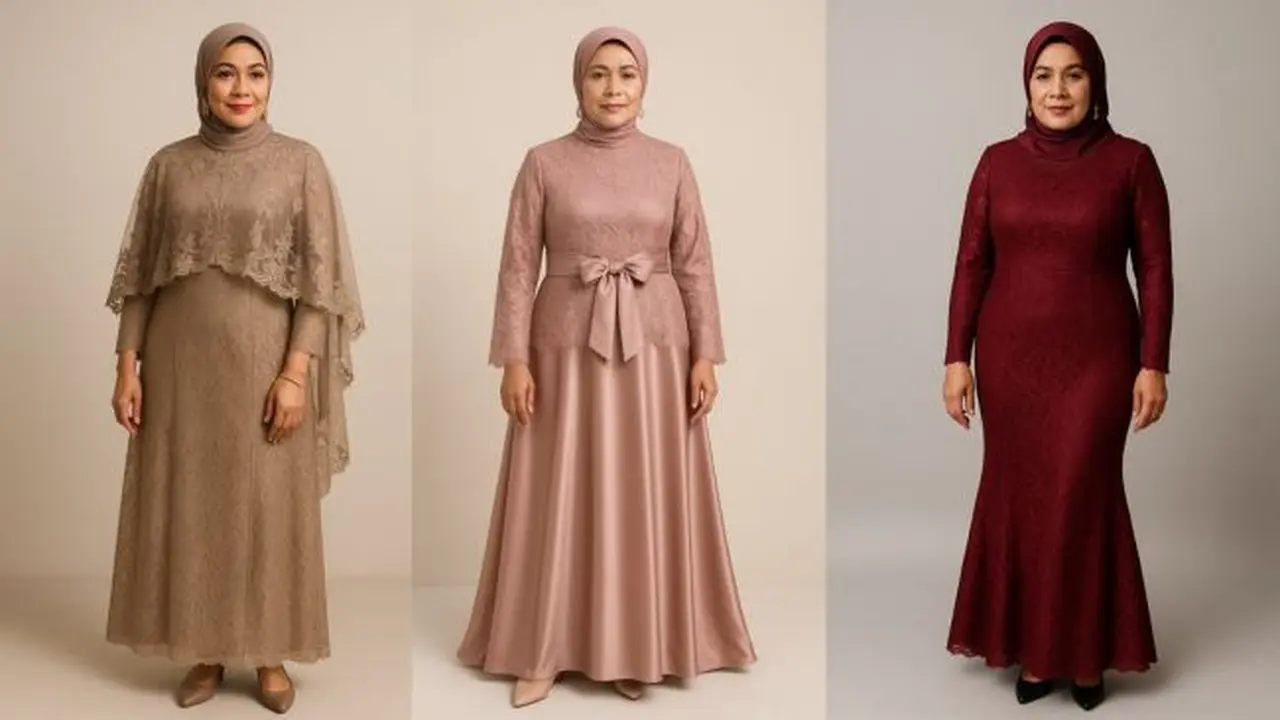 Model Gamis Brokat untuk Usia 40-an (Foto: ChatGPT)