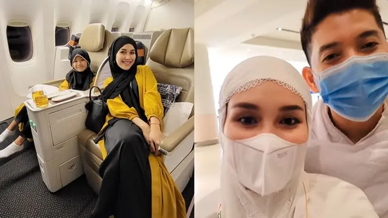 6 Potret Ayu Ting Ting Berangkat Umrah, Penampilannya Pakai Hijab Curi Perhatian