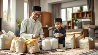 cara zakat fitrah untuk anak ©Ilustrasi dibuat AI