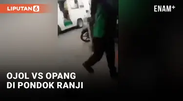 Opang vs Ojol di Stasiun Pondok Ranji