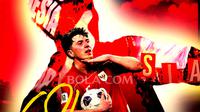 Timnas Indonesia - Ilustrasi Ole Romeny (Bola.com/Adreanus Titus)