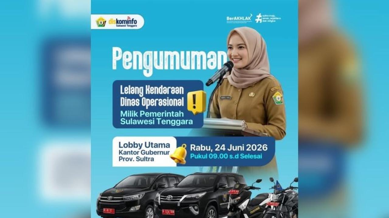 Pemprov Sultra Lelang Kendaraan Dinas untuk Efisiensi Anggaran Daerah