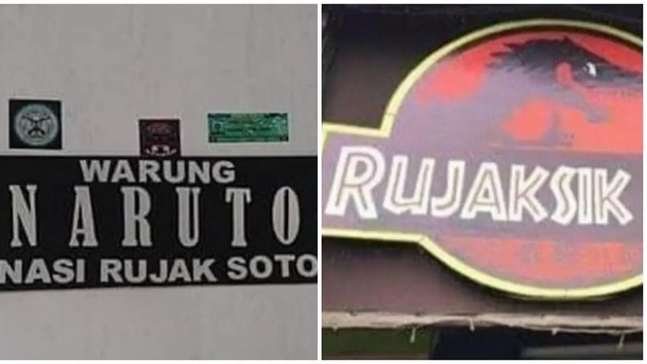 6 Potret Nama Warung Terinspirasi dari Film Ini Kocak Banget