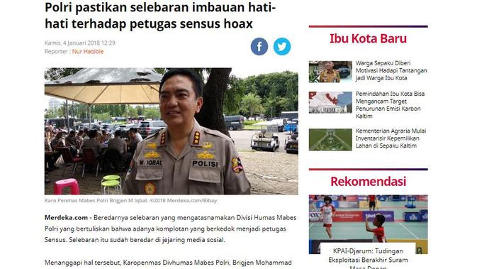 [Cek Fakta] Informasi Hoaks Manusia Sampah dari Polri yang Berkedok Petugas Sensu dan Melakukan Hipnotis