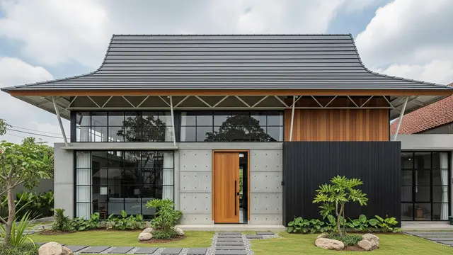 Desain Rumah Atap Limasan Modern yang Cocok untuk Tinggal di Perkotaan/Ilustrasi AI