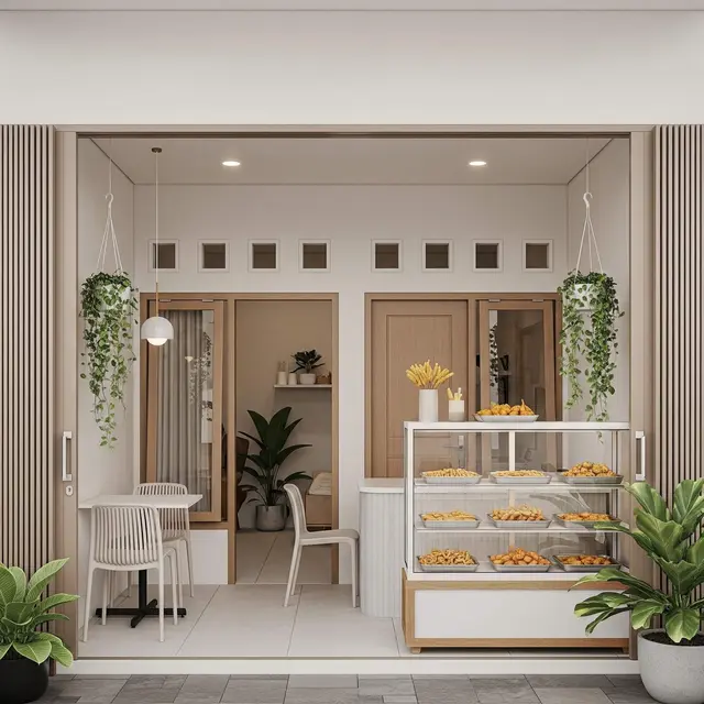 Teras Rumah Minimalis Cocok untuk Warung Gorengan Rumahan