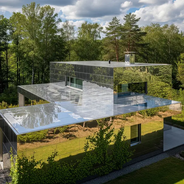 Rumah dengan Atap dan Dinding Reflektif