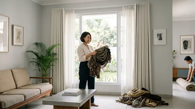 Mengganti Tirai yang Menggunakan Valance Berat