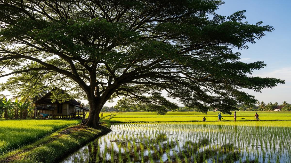 7 Rekomendasi Pohon Peneduh yang Cocok Ditanam di Area Sawah Produktif