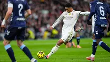 Aksi Jude Bellingham pada laga Real Madrid vs Celta Vigo di pekan ke-15 La Liga 2025/2026 - AP Photo/Manu Fernandez
